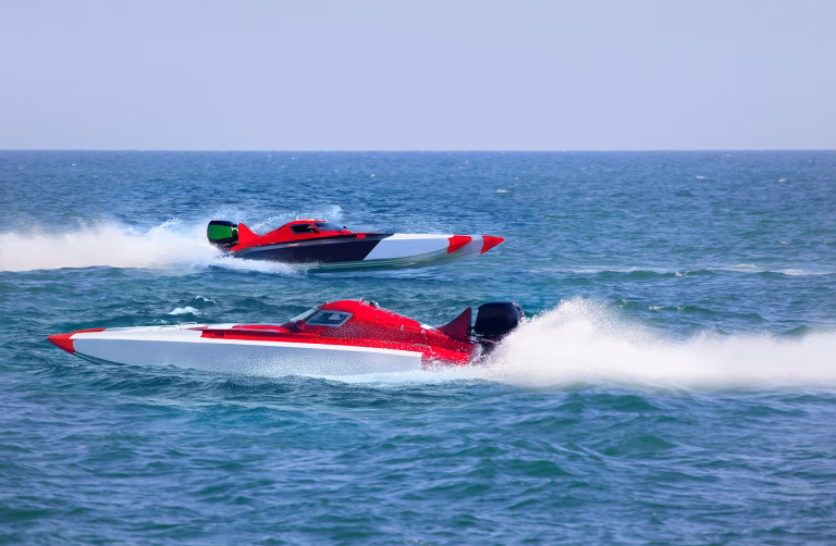 Offshore powerboats racing at Englewood Beach Waterfest on Florida’s Gulf Coast