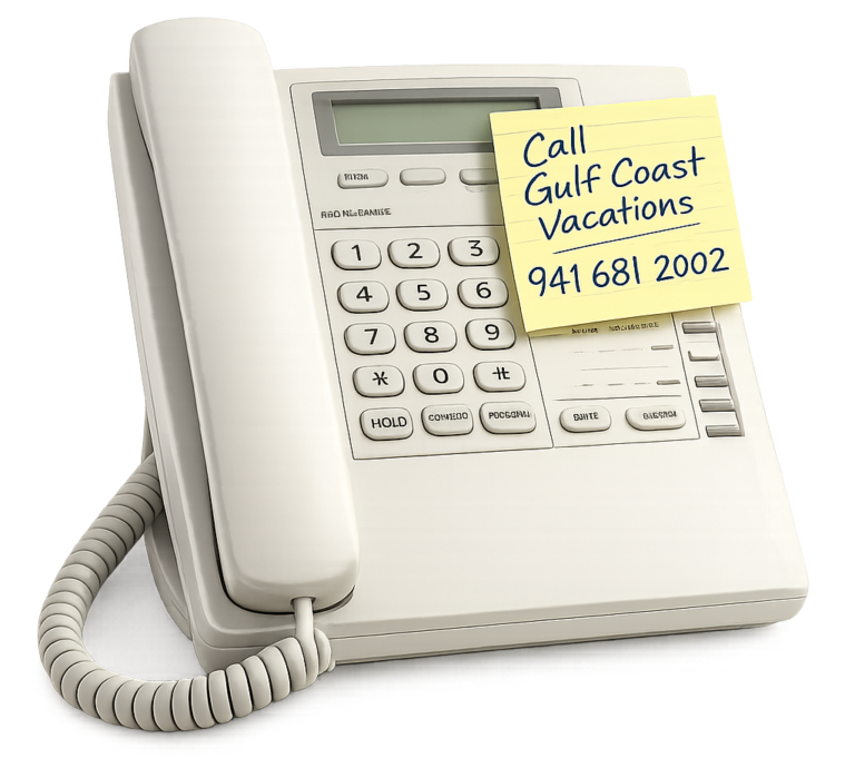 call Gulf Coast vacations on 941 681 2002