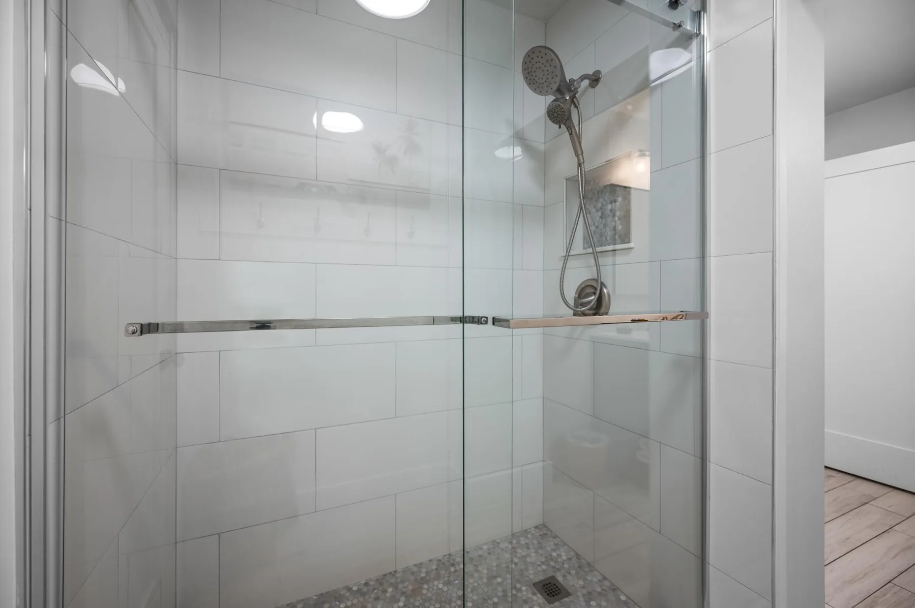 3/4 bath is between bedrooms #2 and #3. It's also accessible from the game room.