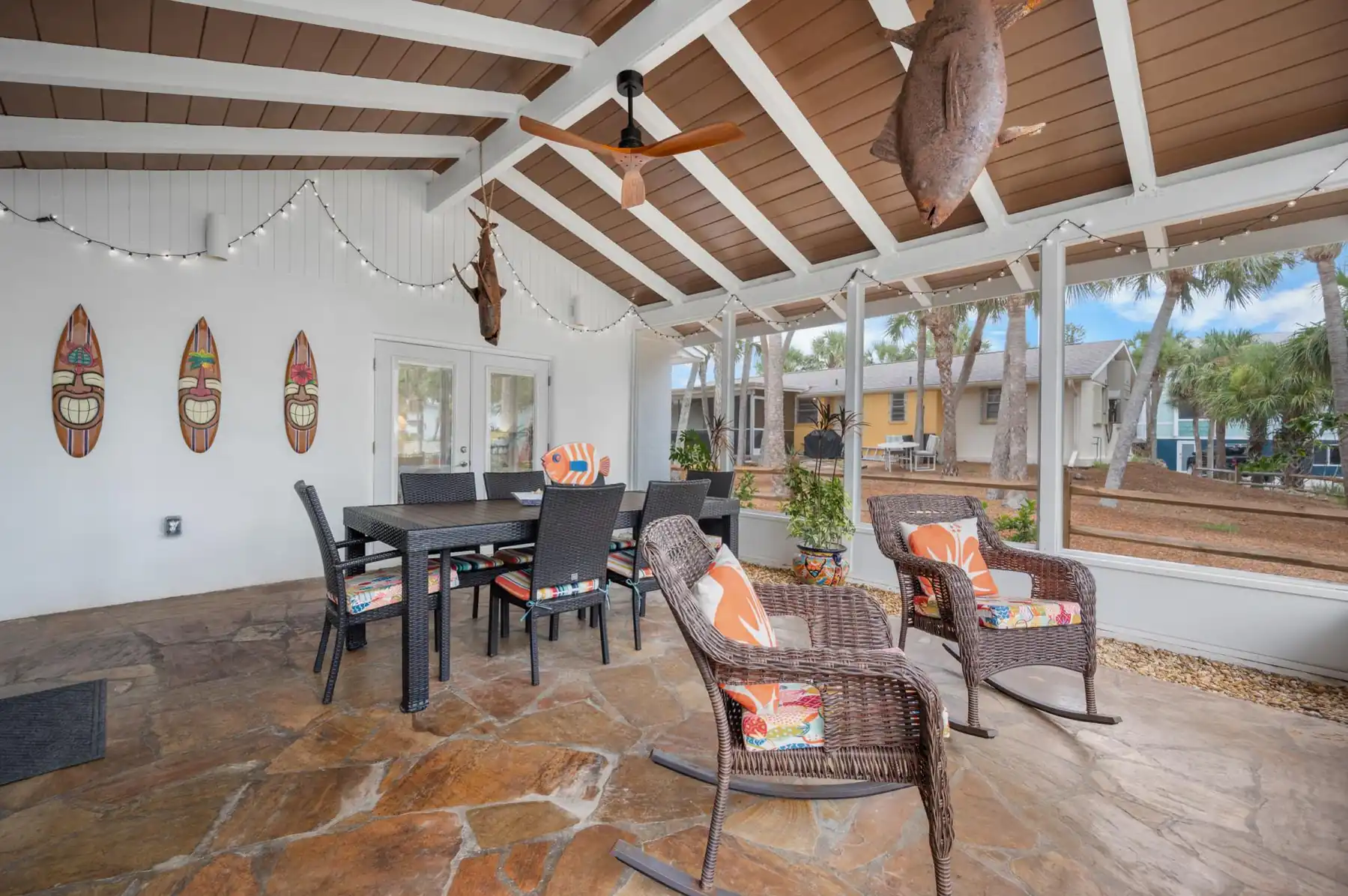 Enjoy dining, games, reading or just finding some shade on the large lanai.